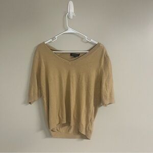 Ellen Tracy Beige Knit Top Large